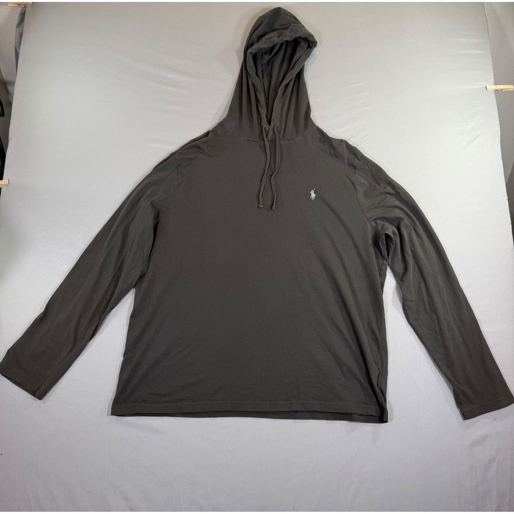 Polo Ralph Lauren Hoodie Mens XL Gray Preppy Collegiate Americana Athleisure